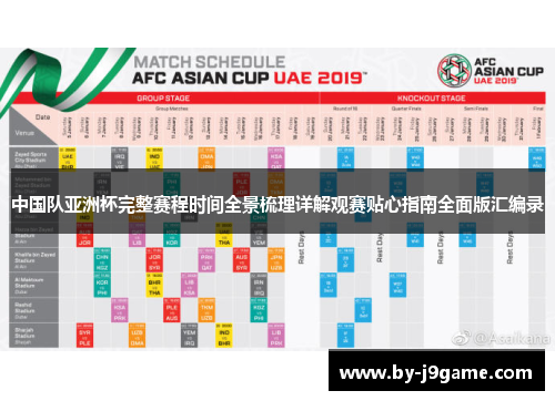中国队亚洲杯完整赛程时间全景梳理详解观赛贴心指南全面版汇编录